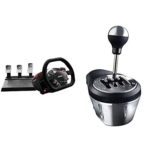 ThrustMaster TS-XW Racer Sparco P310 Competition Mod: Volante de Carreras con Licencia Oficial + TH8A Add-On Shifter el Cambio de Marchas de Gama Alta