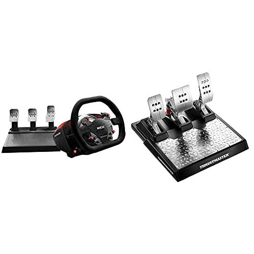 ThrustMaster TS-XW Racer Sparco P310 Competition Mod: Volante de Carreras con Licencia Oficial + T-LCM Pedals — Pedales Profesionales magnéticos y con “Load Cell” metálicos y Ajustables para PC