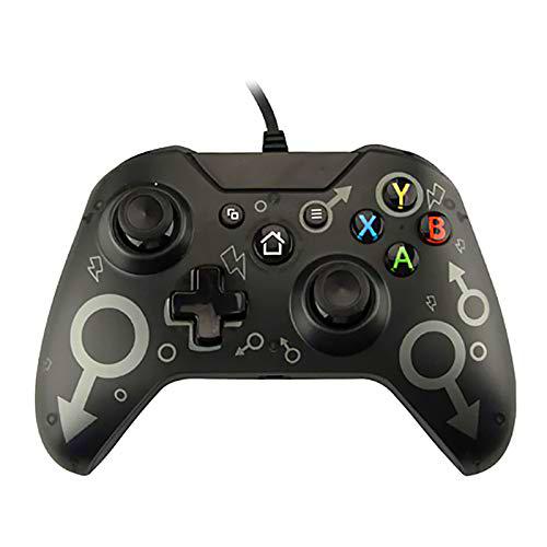 QUMOX Mando con Cable USB para Xbox One PC Gamepad con Audio de vibración Dual