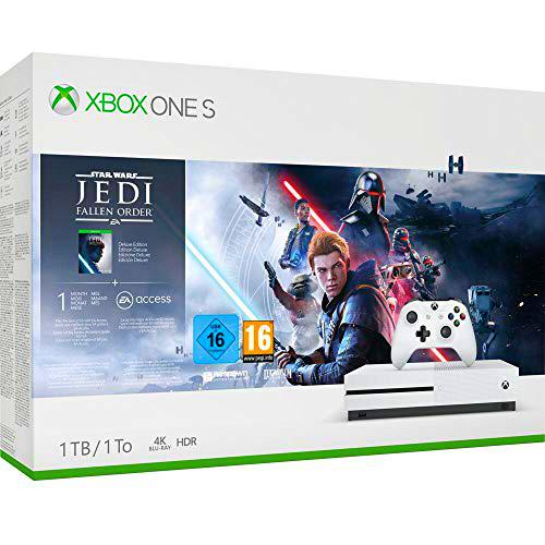 Microsoft - Consola 1 TB, Mando Inalámbrico + Star Wars Jedi: Fallen Order (Xbox One S)