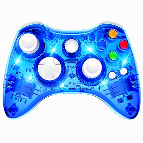 PAWHITS Mando inalámbrico para Xbox 360, vibración de doble motor Azul