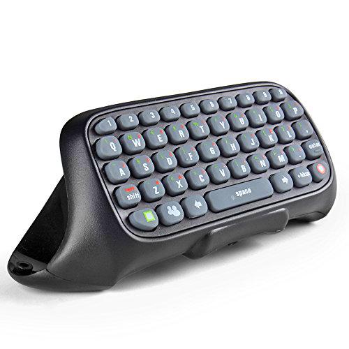 TNP Teclado para Mando Xbox 360, Chatpad inalámbrico para las mensajes de Live Messenger para Xbox 360 (Negro)