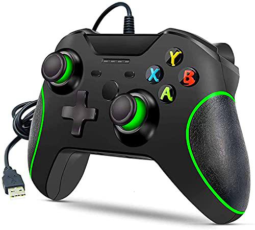 Controlador con cable para Xbox One, mando ergonómico y doble vibración