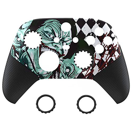 eXtremeRate ASR Verción Carcasa de Goma para Xbox Series X/S Mando Placa Frontal Funda Delantera Shell Cubierta con Anillos de Acento para Xbox Series S X Control-No Incluye Mando(Joker HAHAHA)