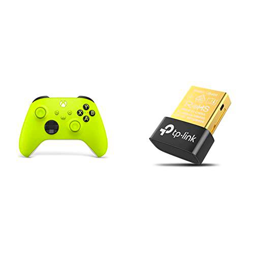 Microsoft Mando Xbox Electric Volt + TP-Link UB400 Nano Adaptador Bluetooth 4.0 USB Dongle para ordenador