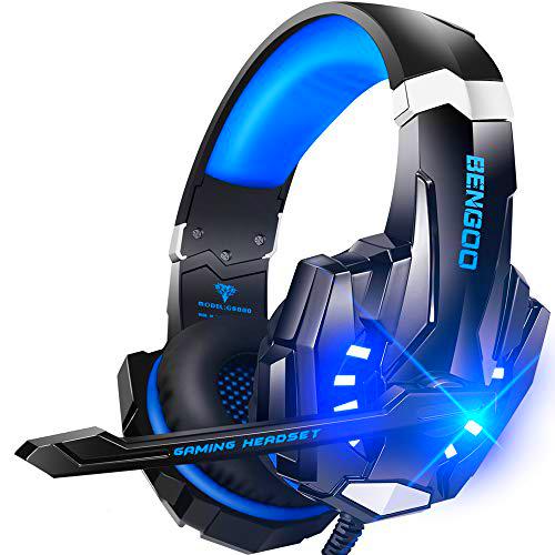 Cascos Gaming con Cable PS4, Auriculares estéreo de Juegos para PS5