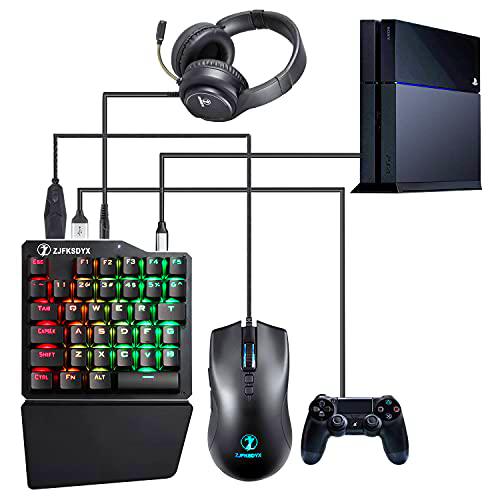 ZJFKSDYX C91MAXPro - Teclado y mouse para juegos con auriculares para N-Switch/Xbox One/PS4/PS3