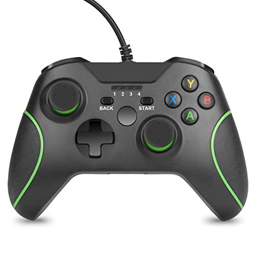 Mando con cable para Xbox One, ARyee Xbox Wired Controller with Dual Vibration and Audio Jack