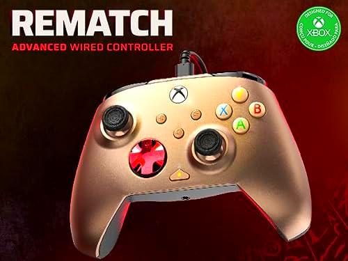 PDP Xbox Mando con cable REMATCH GLOW NUBIA BRONZE