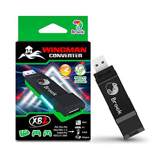 Brook Wingman XB 2 Converter - Adaptador de controlador inalámbrico para consolas Xbox y PC