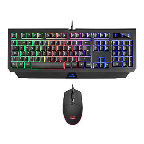 Mars Gaming MCP100ES, Combo Gaming RGB Teclado H-Mech y Ratón 3200DPI, Español