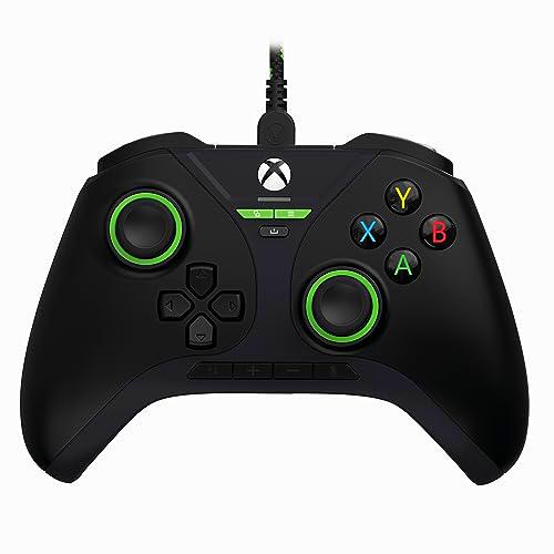 Snakebyte GAMEPAD PRO X - negro - Mando Xbox Series X|S y PC con cable y licencia oficial | sensores precisos de efecto Hall | panel de audio | botones adicionales asignables | topes de disparo