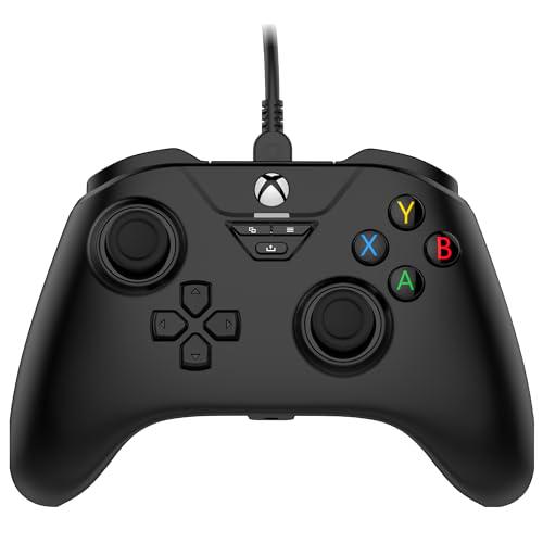 Snakebyte GAMEPAD BASE X - negro - Mando Xbox Serie X y PC con cable y licencia oficial | Sensores de efecto Hall para mayor precisión y durabilidad | Cable de 3 m de longitud | Conector de audio