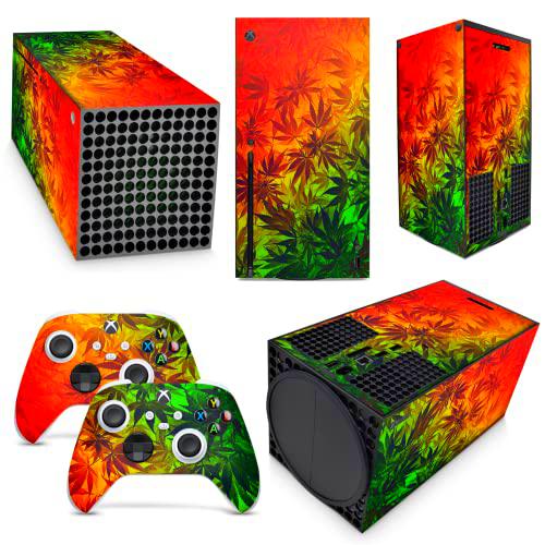 GNG Weed Skins - Adhesivo adhesivo para consola Xbox Series X + juego de 2 controladores