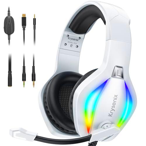 Krysenix PG1 - Auriculares RGB para juegos para PS4/PC/Xbox/Nintendo Switch