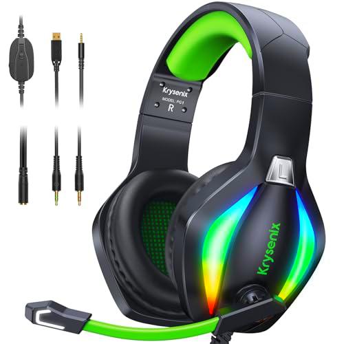 Krysenix PG1 - Auriculares RGB para juegos para PS4/PC/Nintendo Switch/Xbox