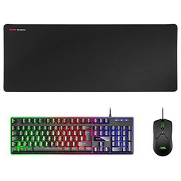 Mars Gaming MCPXBFR, Combo Teclado H-Mech FRGB, Ratón Ultraligero 10000DPI y Alfombrilla XXL