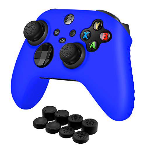 TNP - Funda para mando y 8 agarraderas para el pulgar (azul) compatible con Xbox Series S/X